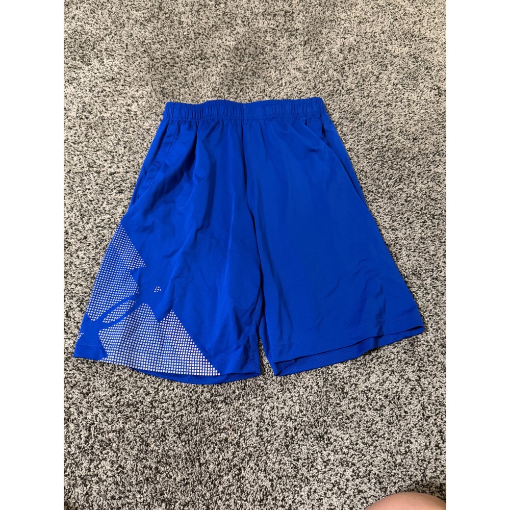 Under Armour Men's Medium Blue Athletic Shorts Loose Fit Training Gym Polyester